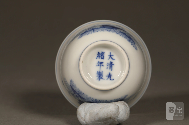 清光绪 青花花神杯 - 图4